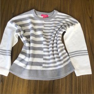 Catherine Malandrino gray block striped sweater